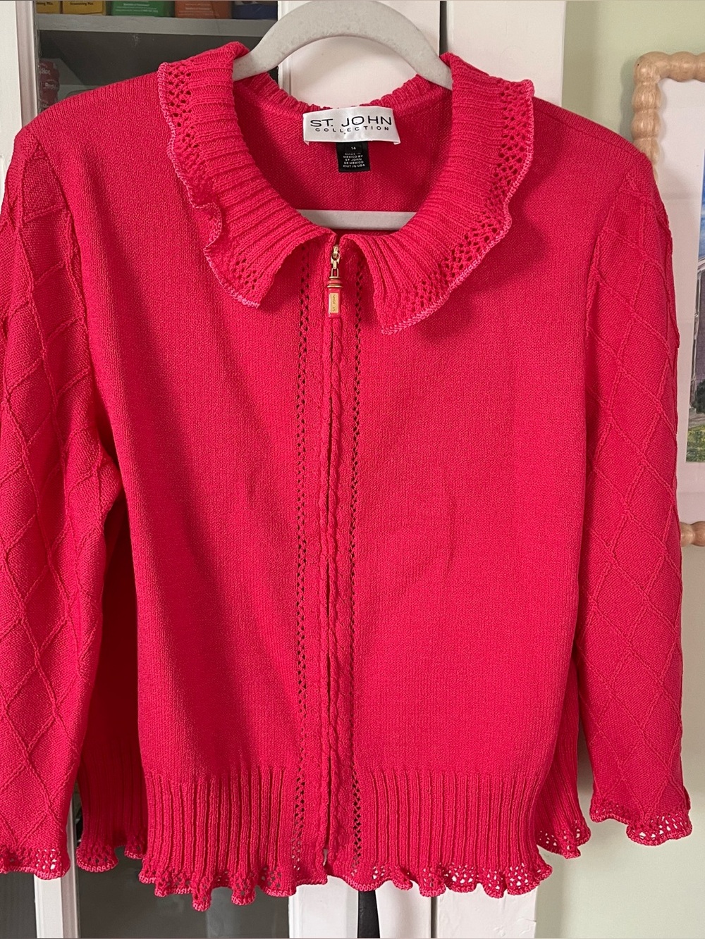 St John Collection Zippered Cardigan Sz 14